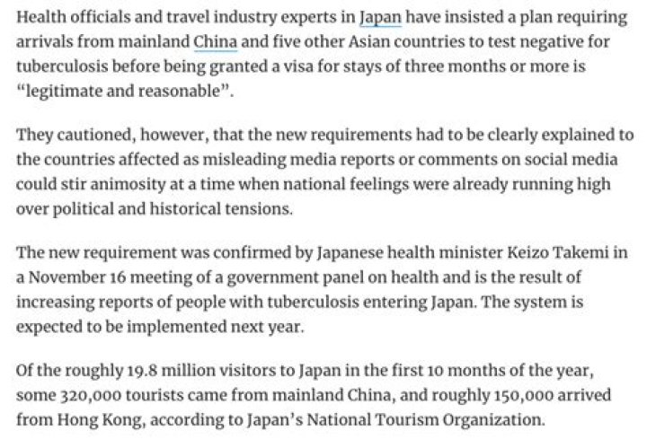 Japan to Require TB Test for Tourists from 6 Countries, Including Indonesians