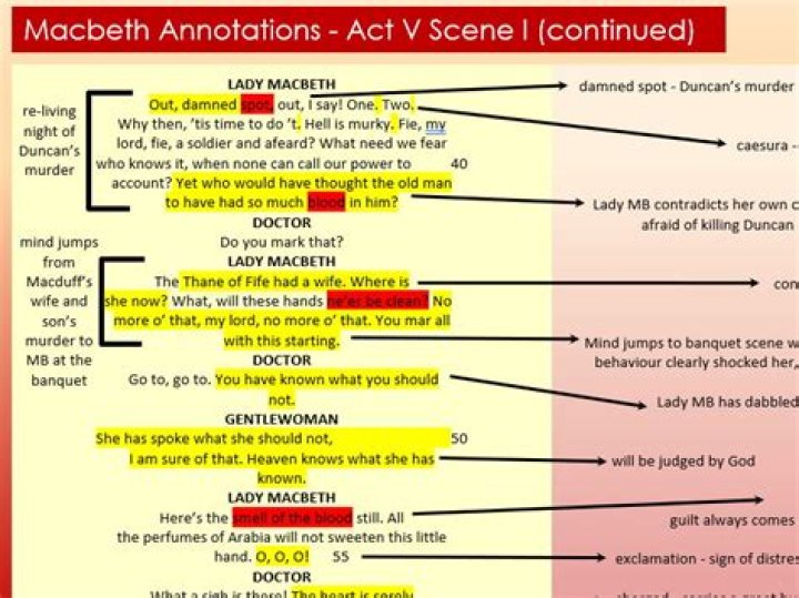 Macbeth: Act 5, Scene 1 Translation